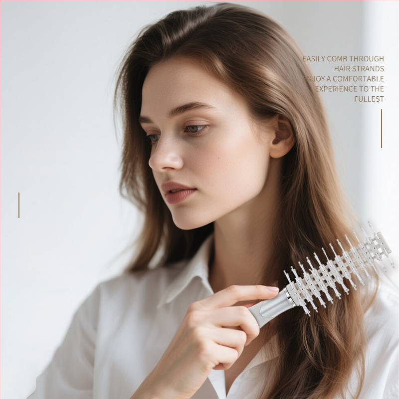 Gaisa spilvena ķemme, PP materiāls, ar platām zobiem, antistatiskas īpašības, galvas ādas masāža