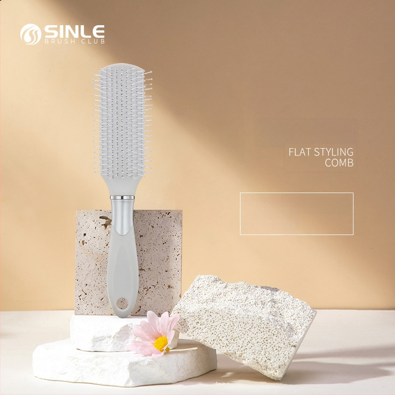 Gaisa spilvena ķemme, PP materiāls, ar platām zobiem, antistatiskas īpašības, galvas ādas masāža