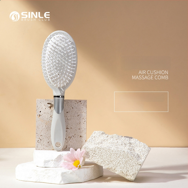 Gaisa spilvena ķemme, PP materiāls, ar platām zobiem, antistatiskas īpašības, galvas ādas masāža