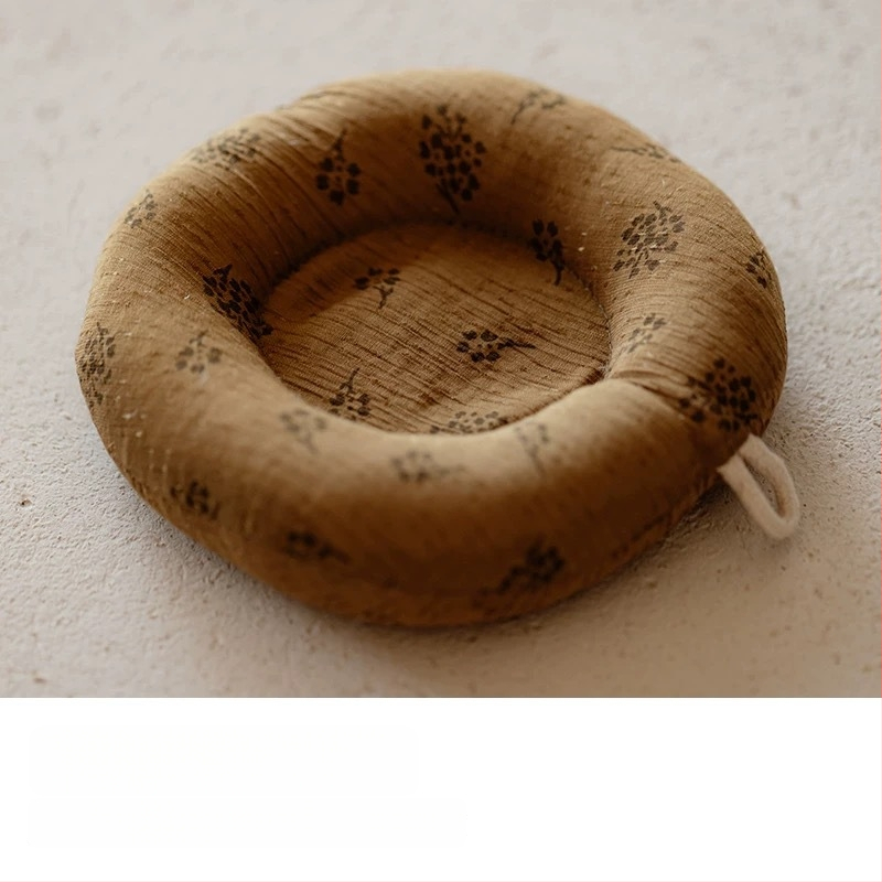 Japonijos stiliaus arbatinuko kilimėlis iš medvilnės-lino audinio, storas apsaugos nuo nudegimų sluoksnis, apskrito puodelio padėkliukas ir pieno padėklas, rankų darbas