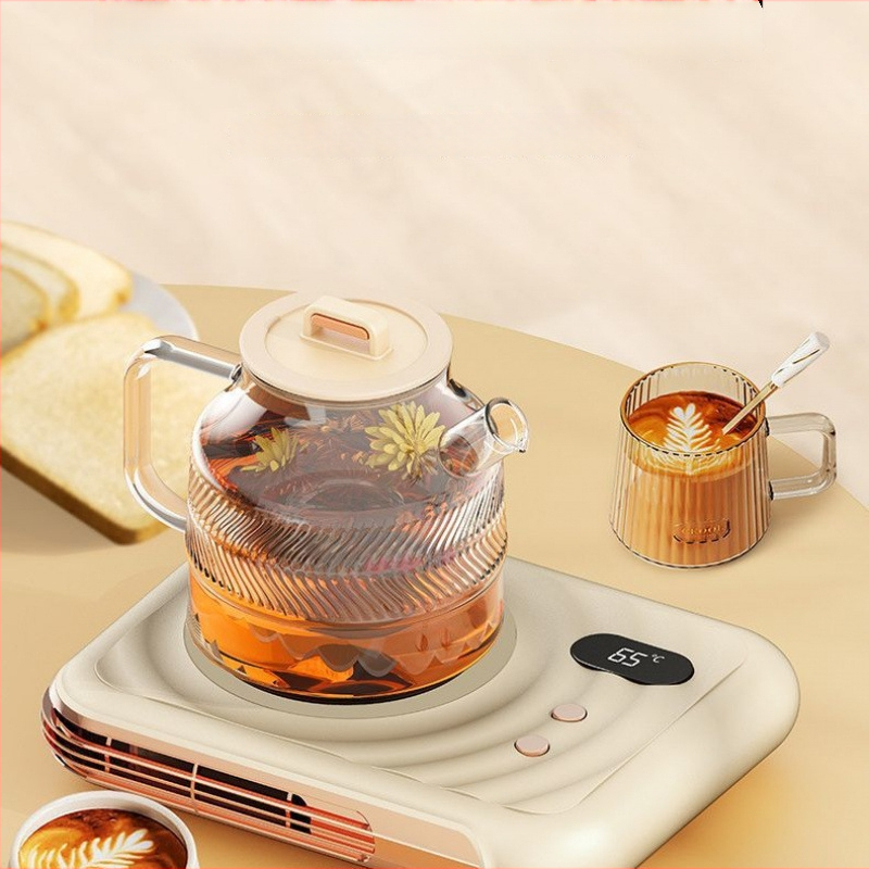 2-in-1 stalinis šildytuvas su keraminiu puodelio padėklu, nuolatinė temperatūra, be automatinio išjungimo