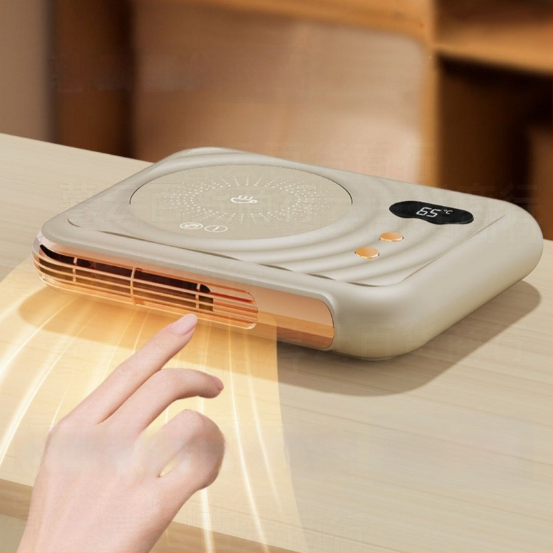 2-in-1 stalinis šildytuvas su keraminiu puodelio padėklu, nuolatinė temperatūra, be automatinio išjungimo