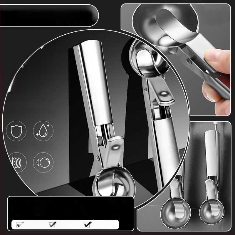 Nerūdijančio plieno ledų šaukštas, modernus minimalistinis dizainas, suaugusiųjų naudojimui