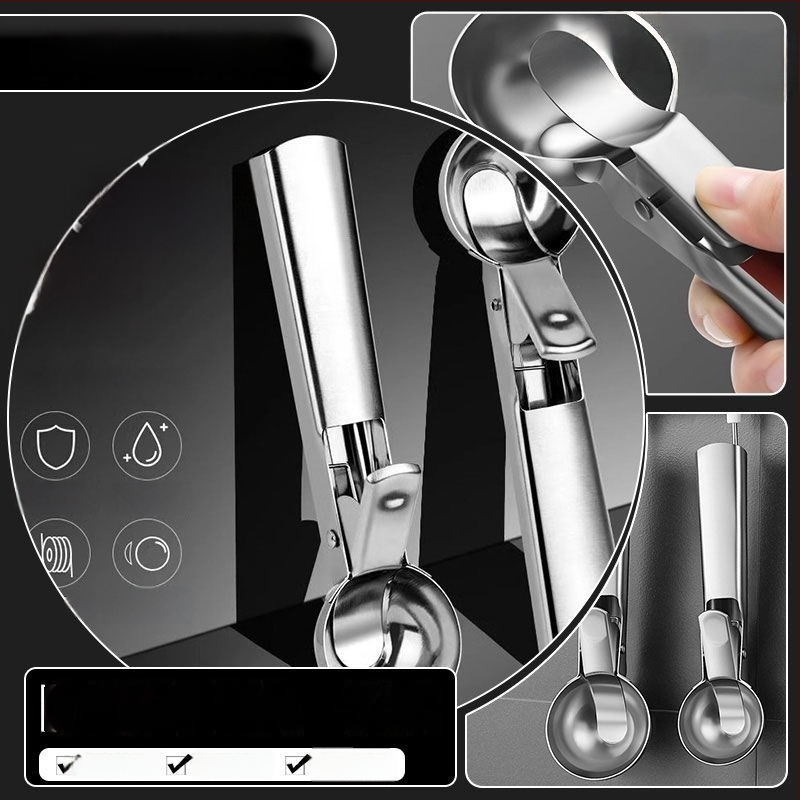 Nerūdijančio plieno ledų šaukštas, modernus minimalistinis dizainas, suaugusiųjų naudojimui