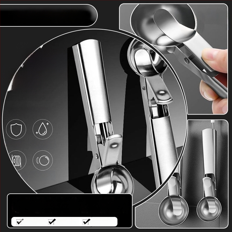 Nerūdijančio plieno ledų šaukštas, modernus minimalistinis dizainas, suaugusiųjų naudojimui