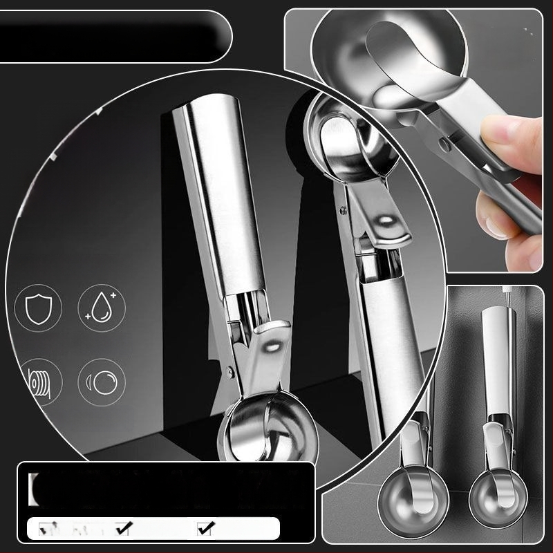 Nerūdijančio plieno ledų šaukštas, modernus minimalistinis dizainas, suaugusiųjų naudojimui