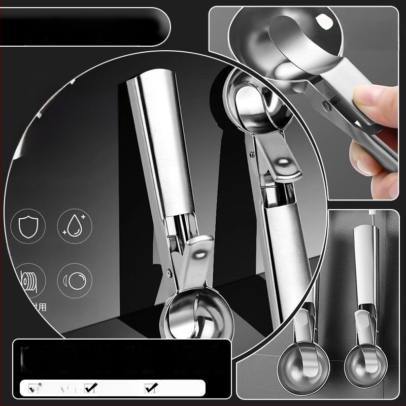 Nerūdijančio plieno ledų šaukštas, modernus minimalistinis dizainas, suaugusiųjų naudojimui