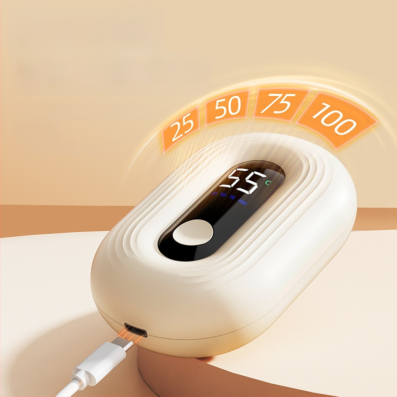 USB įkraunamas rankų šildytuvas, modelis N12, 5V 3W, aliuminio plokštės šilumos sklaida, įmontuota 1000–1200 mAh baterija