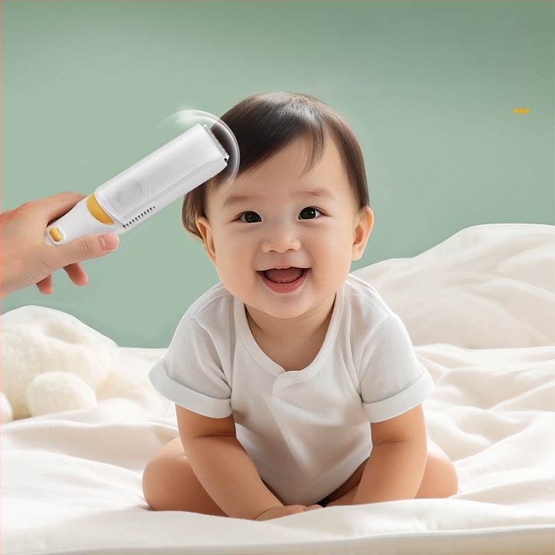 Kūdikių plaukų kirpimo mašinėlė – ultra lengva, tyliai veikianti su automatiškai siurbiamais plaukais; įkraunama, 5W, atspari vandeniui; prekinis ženklas Create rhyme