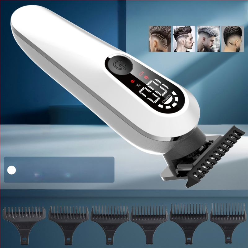 Bezvadu matu griezējs mājai ar digitālo displeju, iekļautā akumulators 1000–1200 mAh, keramiskie asmeņi, noņemama un mazgājama asmens galva, ūdensizturīgs dizains