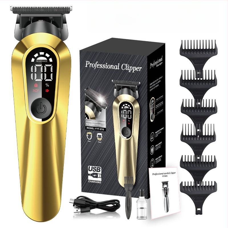 Bezvadu matu griezējs mājai ar digitālo displeju, iekļautā akumulators 1000–1200 mAh, keramiskie asmeņi, noņemama un mazgājama asmens galva, ūdensizturīgs dizains