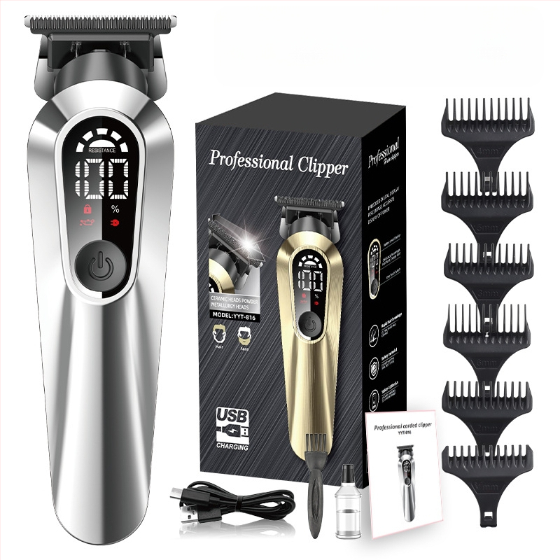 Bezvadu matu griezējs mājai ar digitālo displeju, iekļautā akumulators 1000–1200 mAh, keramiskie asmeņi, noņemama un mazgājama asmens galva, ūdensizturīgs dizains