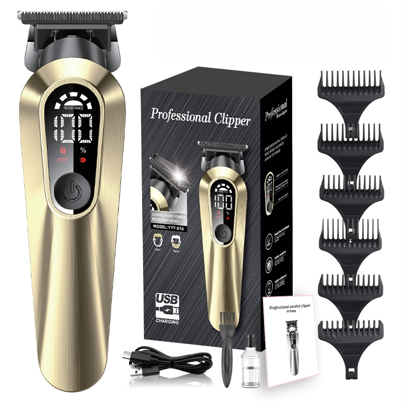 Bezvadu matu griezējs mājai ar digitālo displeju, iekļautā akumulators 1000–1200 mAh, keramiskie asmeņi, noņemama un mazgājama asmens galva, ūdensizturīgs dizains