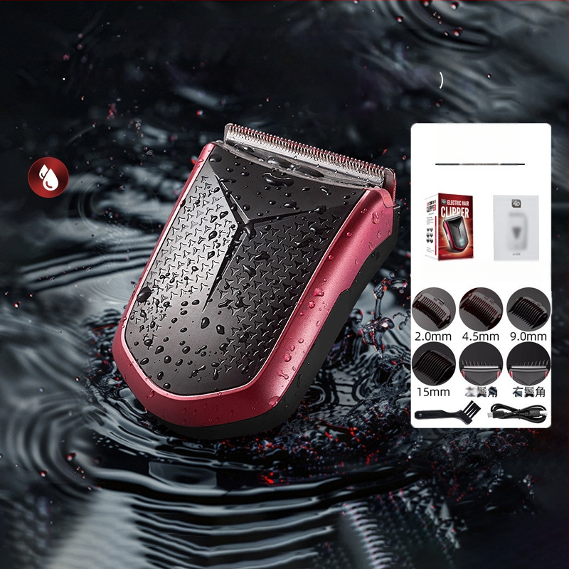 Elektriskais matu griezējs ar pilnu ķermeņa mazgāšanu un LCD displeju, uzlādējams, ar berzes motoru, nerūsējošā tērauda asmeņi (Iekšējā akumulatora jauda 500–800 mAh – Darbības laiks 1–3 h – Troksnis 46–70 dB – Ūdensizturīgs)