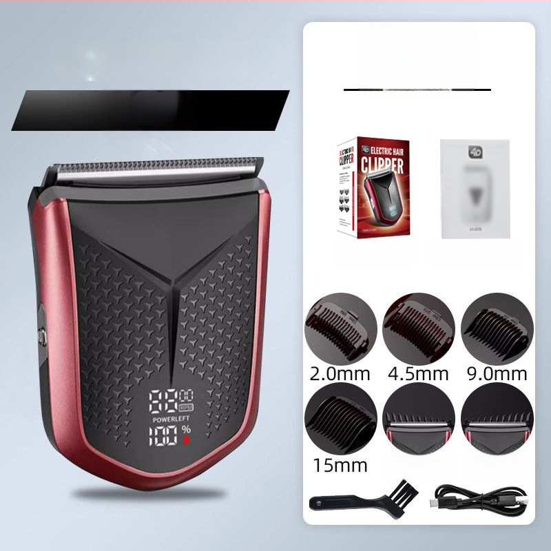 Elektriskais matu griezējs ar pilnu ķermeņa mazgāšanu un LCD displeju, uzlādējams, ar berzes motoru, nerūsējošā tērauda asmeņi (Iekšējā akumulatora jauda 500–800 mAh – Darbības laiks 1–3 h – Troksnis 46–70 dB – Ūdensizturīgs)