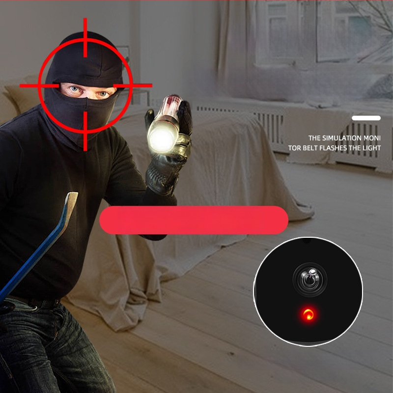 Vidaus simuliuojama kamera — namų apsaugai, darbinė temperatūra -5–55°C, 3V maitinimas, plastikinis korpusas