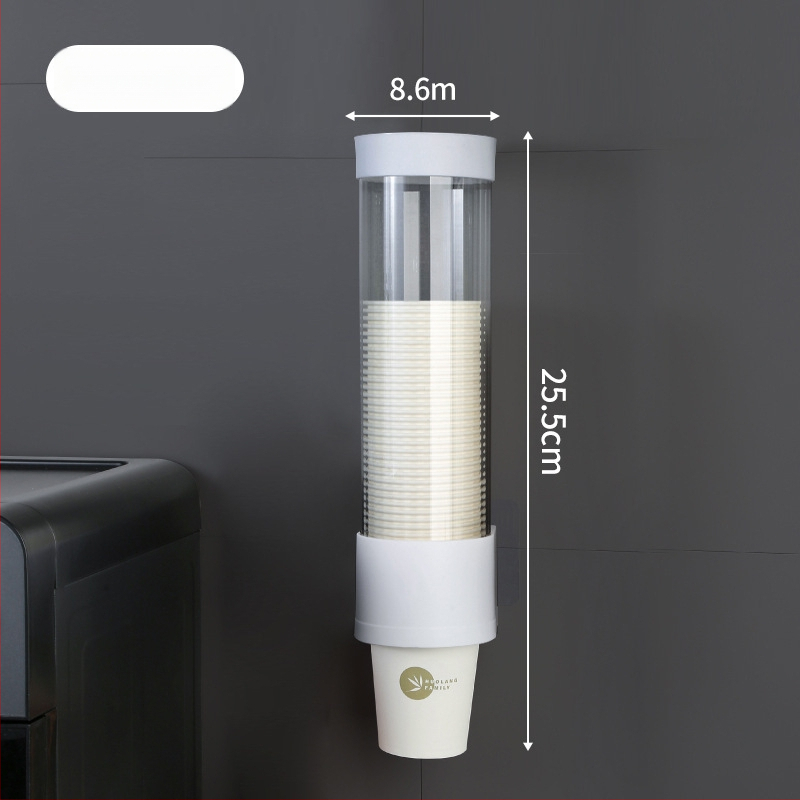 Seinasse kinnitatav papīra kausu hoidik, PP-materjalist, suur maht, tolmu- ja niiskuskindel, kausude hoiukast