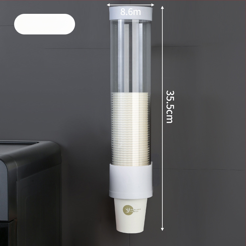 Seinasse kinnitatav papīra kausu hoidik, PP-materjalist, suur maht, tolmu- ja niiskuskindel, kausude hoiukast