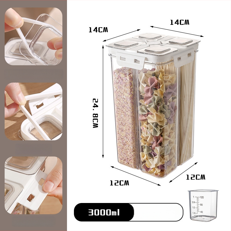 Maisto laikymo dėžutė, plastikinė, kvadratinė, 2.1–3 L, prekės ženklas Good apartment