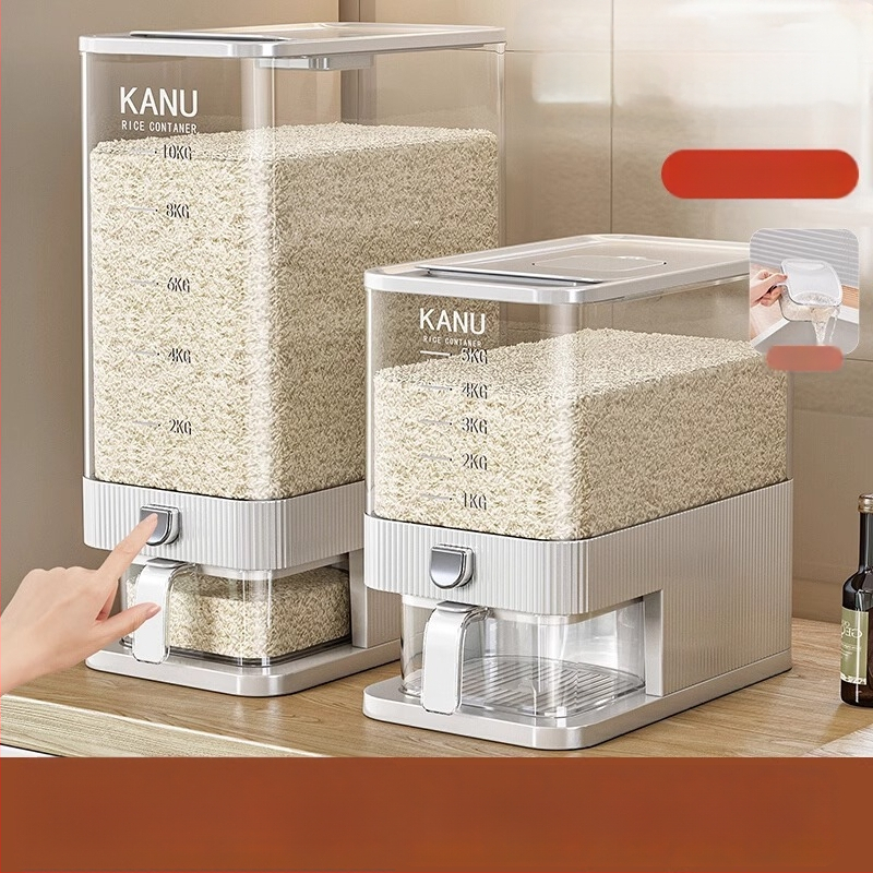 Riisihoidik, suletud, PET-plastikust, maht 7–8 L, putukate ja niiskuse vastu