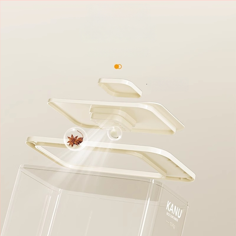 Riisihoidik, suletud, PET-plastikust, maht 7–8 L, putukate ja niiskuse vastu