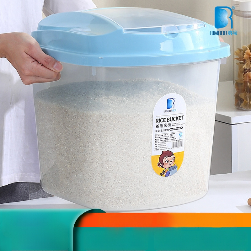 Läbipaistev riisihoidla köögile, õhutiheda kaanega, niiskuse ja putukate vastupidav, PP-plastik, maht 10 L või rohkem