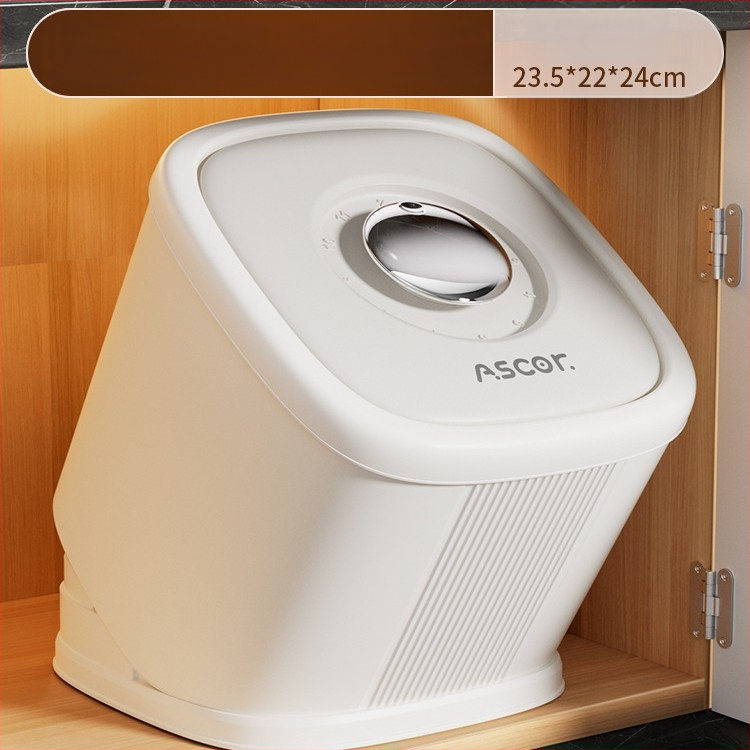 Riisihoidik, suletav, niiskus- ja kahjurakaitse, toidukvaliteediga ABS-plastik, maht 9–10 L