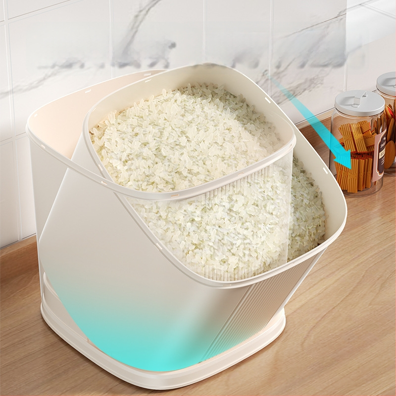 Riisihoidik, suletav, niiskus- ja kahjurakaitse, toidukvaliteediga ABS-plastik, maht 9–10 L