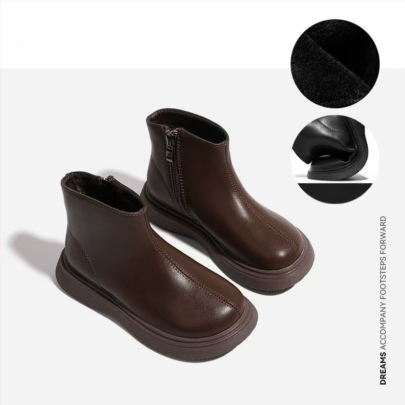 Laste Martins saapad mikrofiiberist kunstnahast, fliisvooder, kummist tald, külgnev tõmblukk