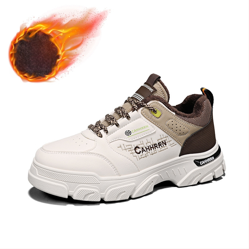 Vyriniai aukšti darbo batai žiemai, su fliso įdaila, odinė viršutinė dalis, raišteliai, PVC padas