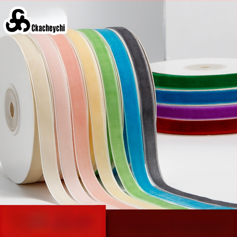 Vienpusēja samta lente ar flokējošu apdari DIY matu aksesuāriem no Ckacheychi/Khakis