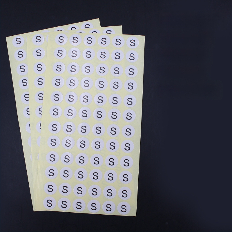 Apskrito vario lipni etiketė su įpjova spauda, vandens pagrindu klijai, ilgalaikė temperatūros atsparumas 20