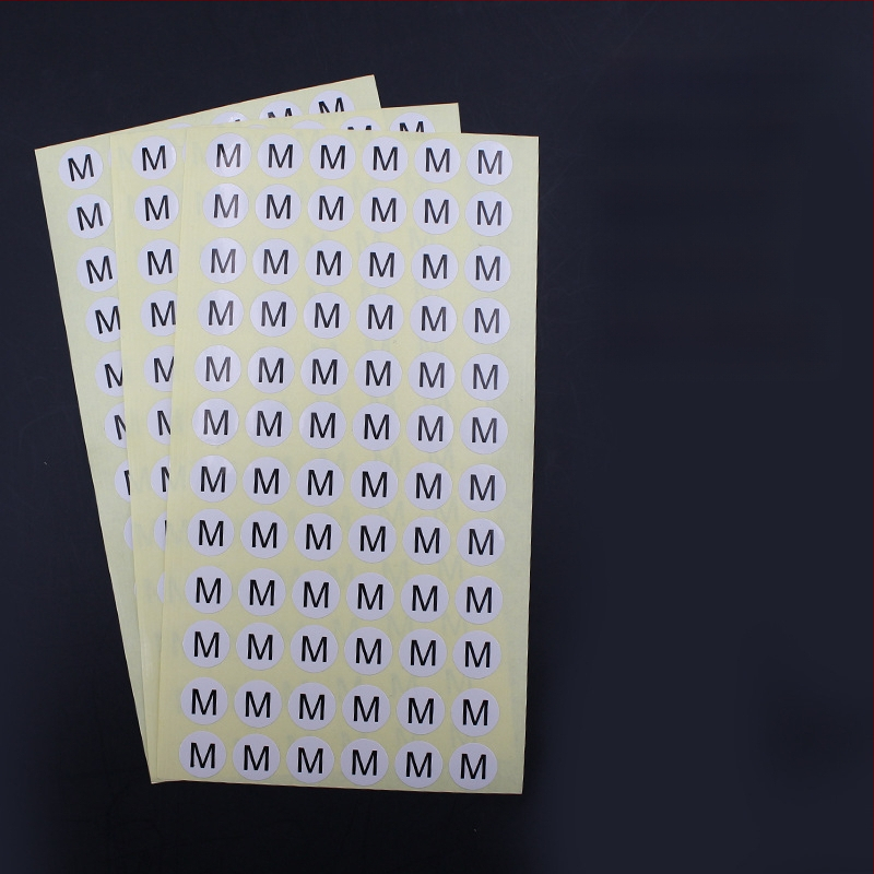 Apskrito vario lipni etiketė su įpjova spauda, vandens pagrindu klijai, ilgalaikė temperatūros atsparumas 20