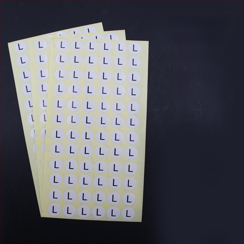 Apskrito vario lipni etiketė su įpjova spauda, vandens pagrindu klijai, ilgalaikė temperatūros atsparumas 20