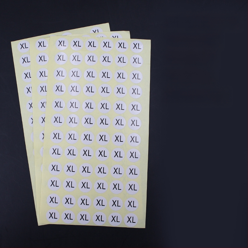 Apskrito vario lipni etiketė su įpjova spauda, vandens pagrindu klijai, ilgalaikė temperatūros atsparumas 20