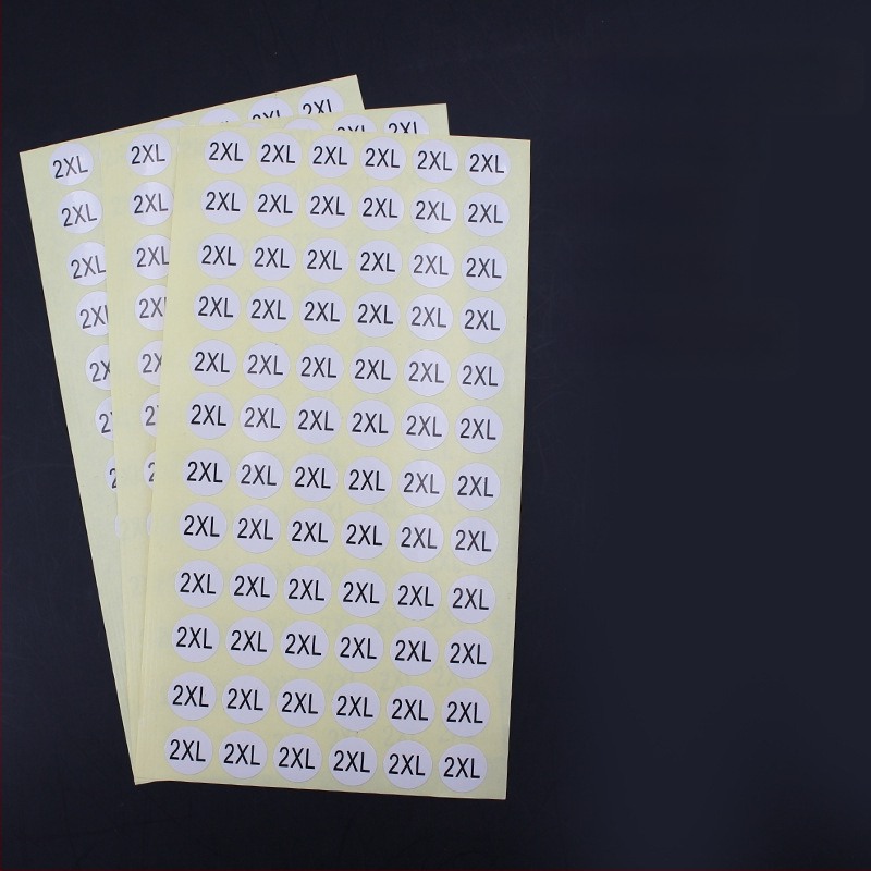 Apskrito vario lipni etiketė su įpjova spauda, vandens pagrindu klijai, ilgalaikė temperatūros atsparumas 20