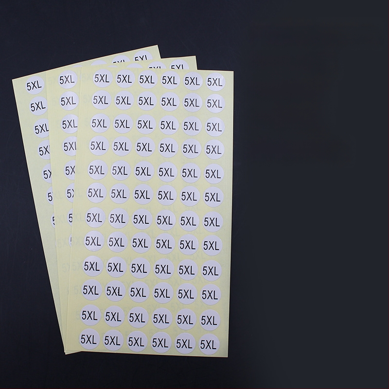 Apskrito vario lipni etiketė su įpjova spauda, vandens pagrindu klijai, ilgalaikė temperatūros atsparumas 20