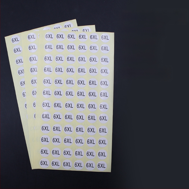 Apskrito vario lipni etiketė su įpjova spauda, vandens pagrindu klijai, ilgalaikė temperatūros atsparumas 20