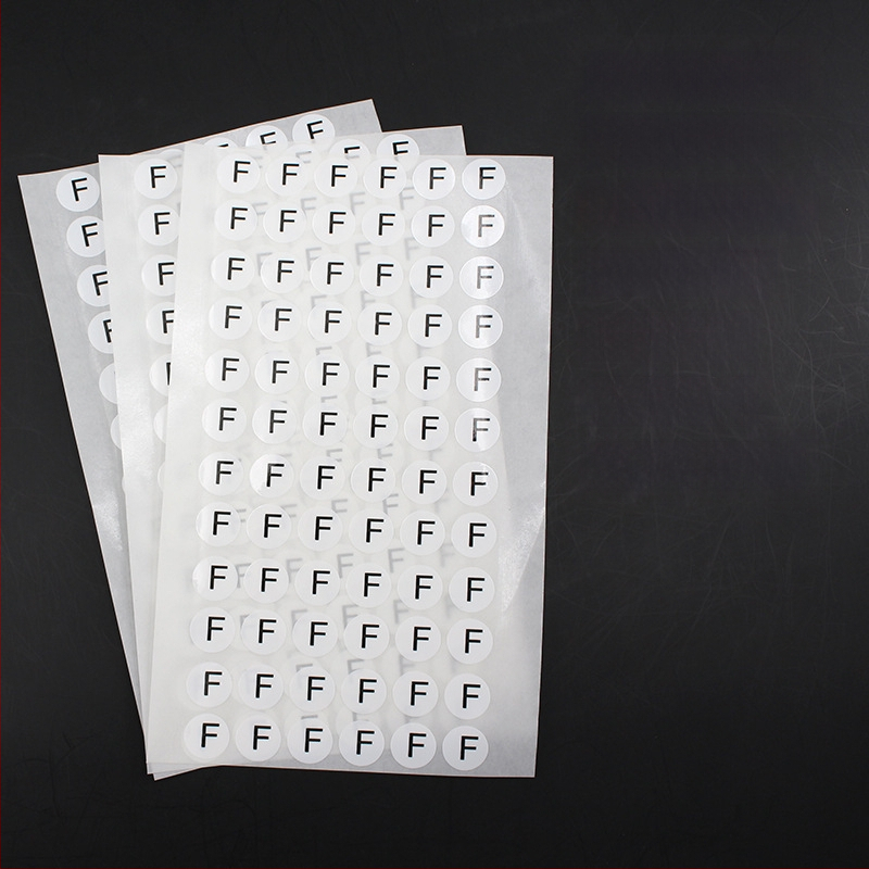 Apskrito vario lipni etiketė su įpjova spauda, vandens pagrindu klijai, ilgalaikė temperatūros atsparumas 20