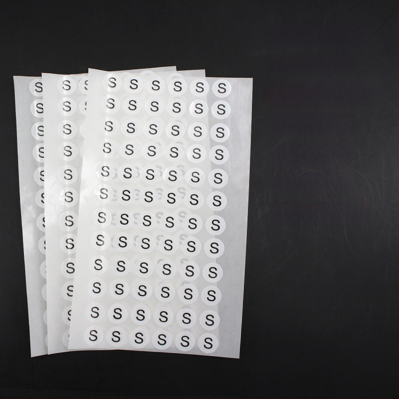 Apskrito vario lipni etiketė su įpjova spauda, vandens pagrindu klijai, ilgalaikė temperatūros atsparumas 20