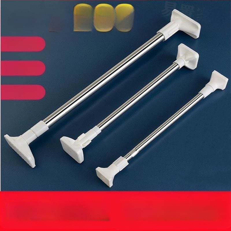 Nerūdijančio plieno teleskopinė skalbinių lazda balkonui – sutirštinta, daugiafunkcinė užuolaidoms/garderobei/dušo užuolaidai