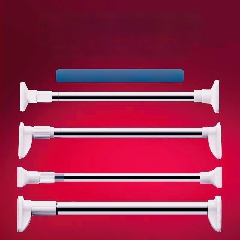 Nerūdijančio plieno teleskopinė skalbinių lazda balkonui – sutirštinta, daugiafunkcinė užuolaidoms/garderobei/dušo užuolaidai