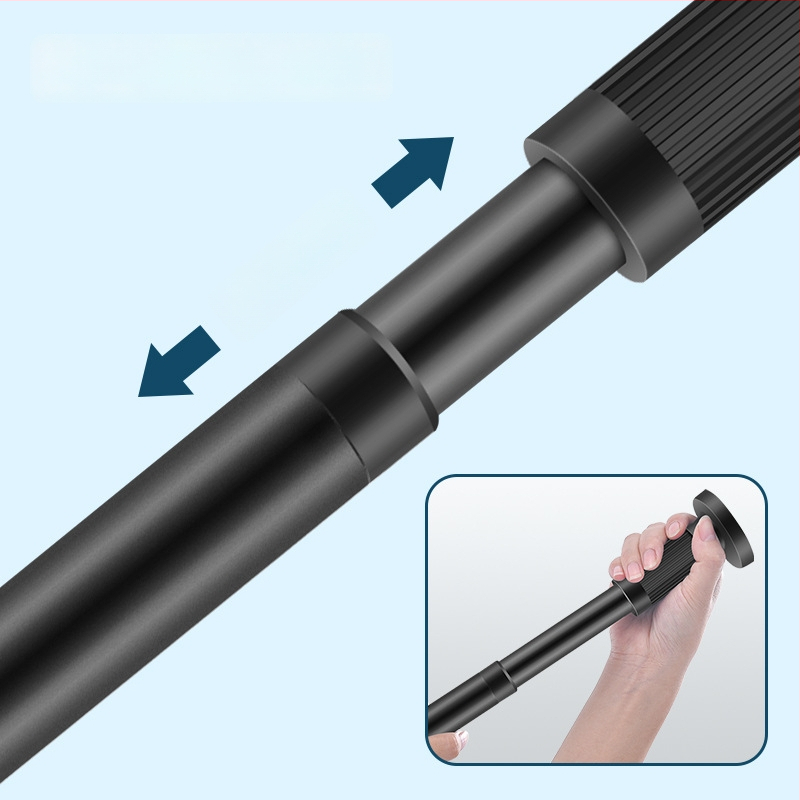 Telescopinė užuolaidų lazda, be gręžimo, nerūdijantis plienas/karbonplienas/ABS, dušai, drabužių spintai ir miegamojo atskyrimui, šiuolaikinis minimalistinis stilius