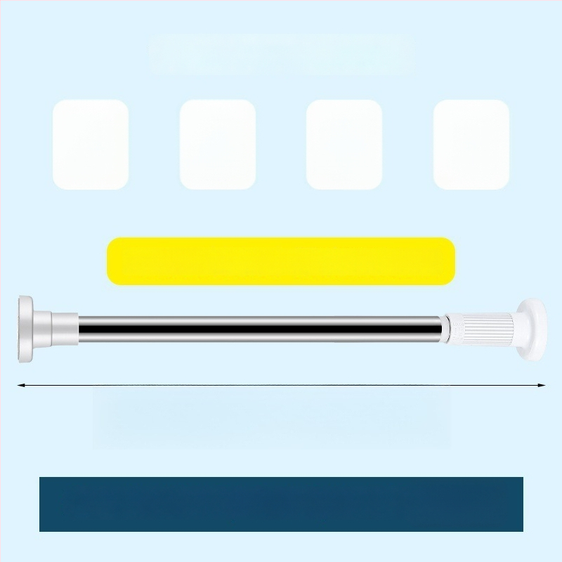 Telescopinė užuolaidų lazda, be gręžimo, nerūdijantis plienas/karbonplienas/ABS, dušai, drabužių spintai ir miegamojo atskyrimui, šiuolaikinis minimalistinis stilius