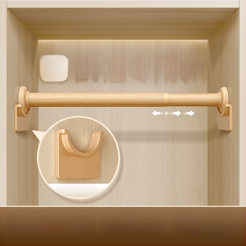 Nerūdijančio plieno drabužių džiovinimo strypas, teleskopinis, be gręžimo, skirta miegamojo spintos (medžiaga: nerūdijantis plienas; įrengimas: be gręžimo; naudojimas: drabužiams pakabinti miegamajame; stilius: naujas kinų stilius)