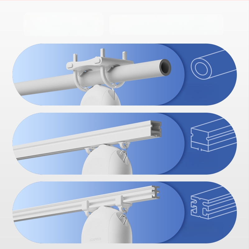 Bluetooth užuolaidų robotas su nuotolinio laikmačio planavimu ir balso kontrole, USB maitinimas 5V 1A, nominalus įtampa 3,7V, ličio baterija, suderinamas su Romos lazda, U formos lazda ir pramonine bėgele