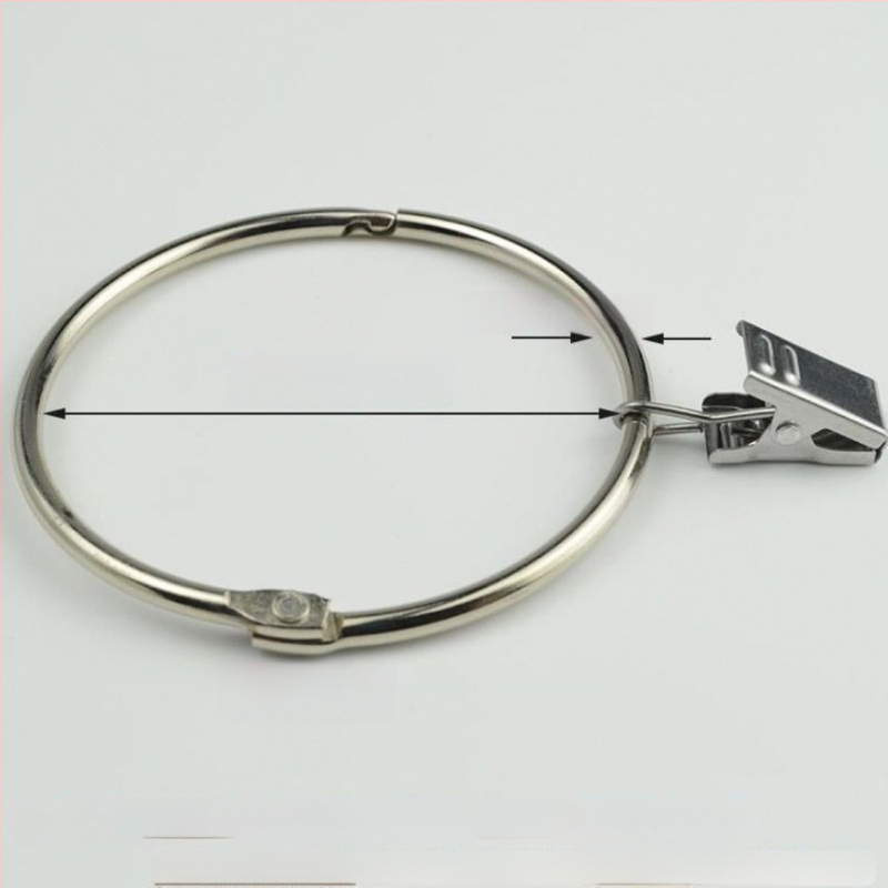 Užuolaidų žiedas su klipu ir sagtimi dušo užuolaidoms, romėnų stilius, šiuolaikinis minimalistinis dizainas