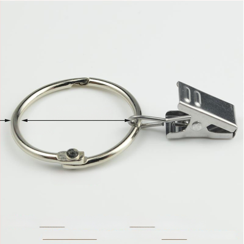 Užuolaidų žiedas su klipu ir sagtimi dušo užuolaidoms, romėnų stilius, šiuolaikinis minimalistinis dizainas