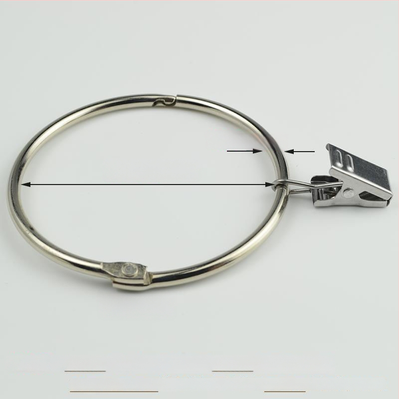 Užuolaidų žiedas su klipu ir sagtimi dušo užuolaidoms, romėnų stilius, šiuolaikinis minimalistinis dizainas