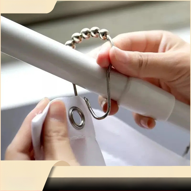 Nerūdijančio plieno dušo užuolaidų žiedas, moliūgo formos metalo žiedas su kamuole, tinka lovos ir durų užuolaidoms